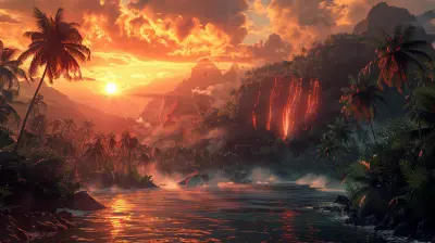 Volcanic Vibes Tropical Islands Formed By Lava And Fire